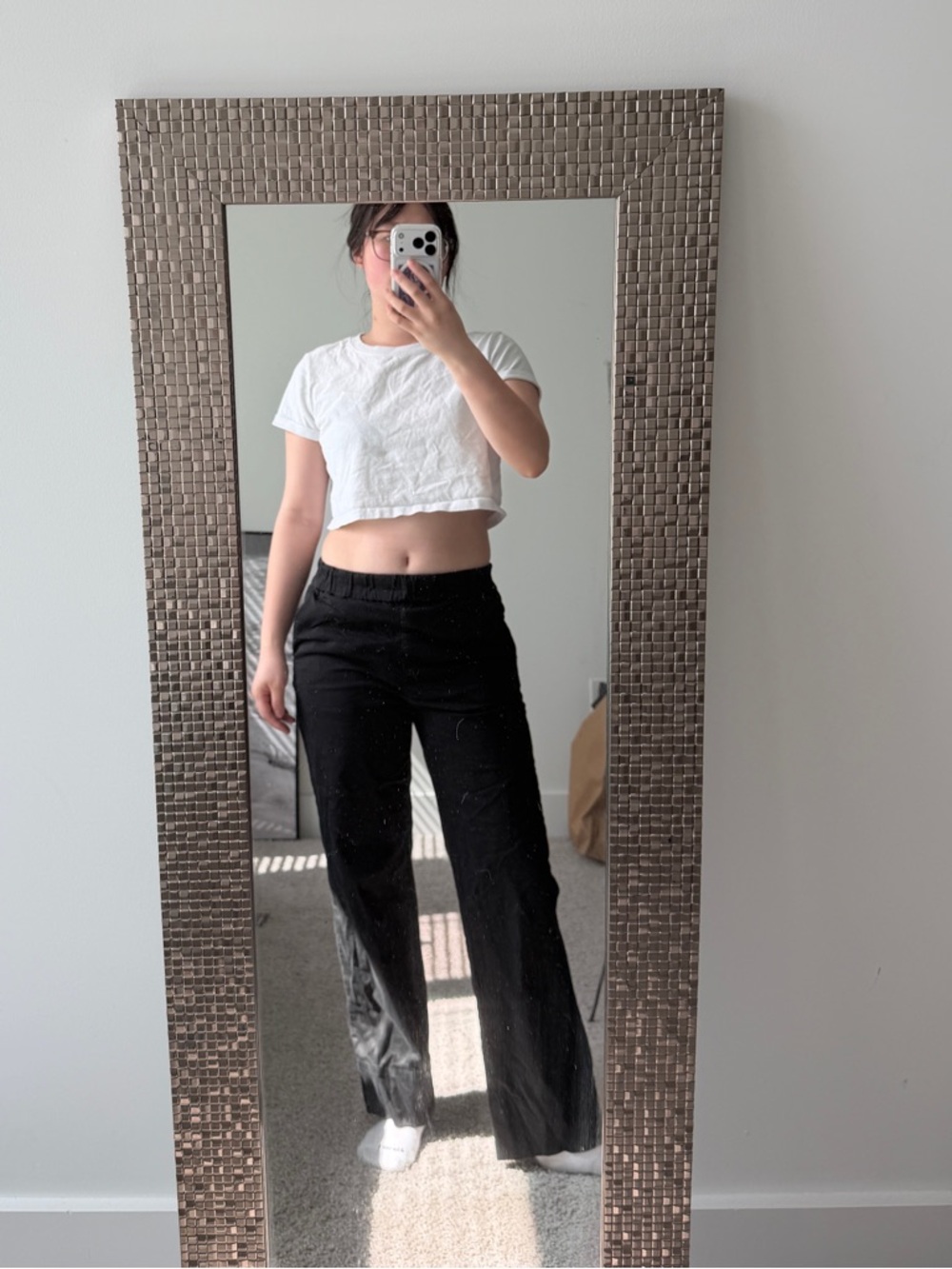 Everlane Black Elastic-Waist straignt Leg Pants